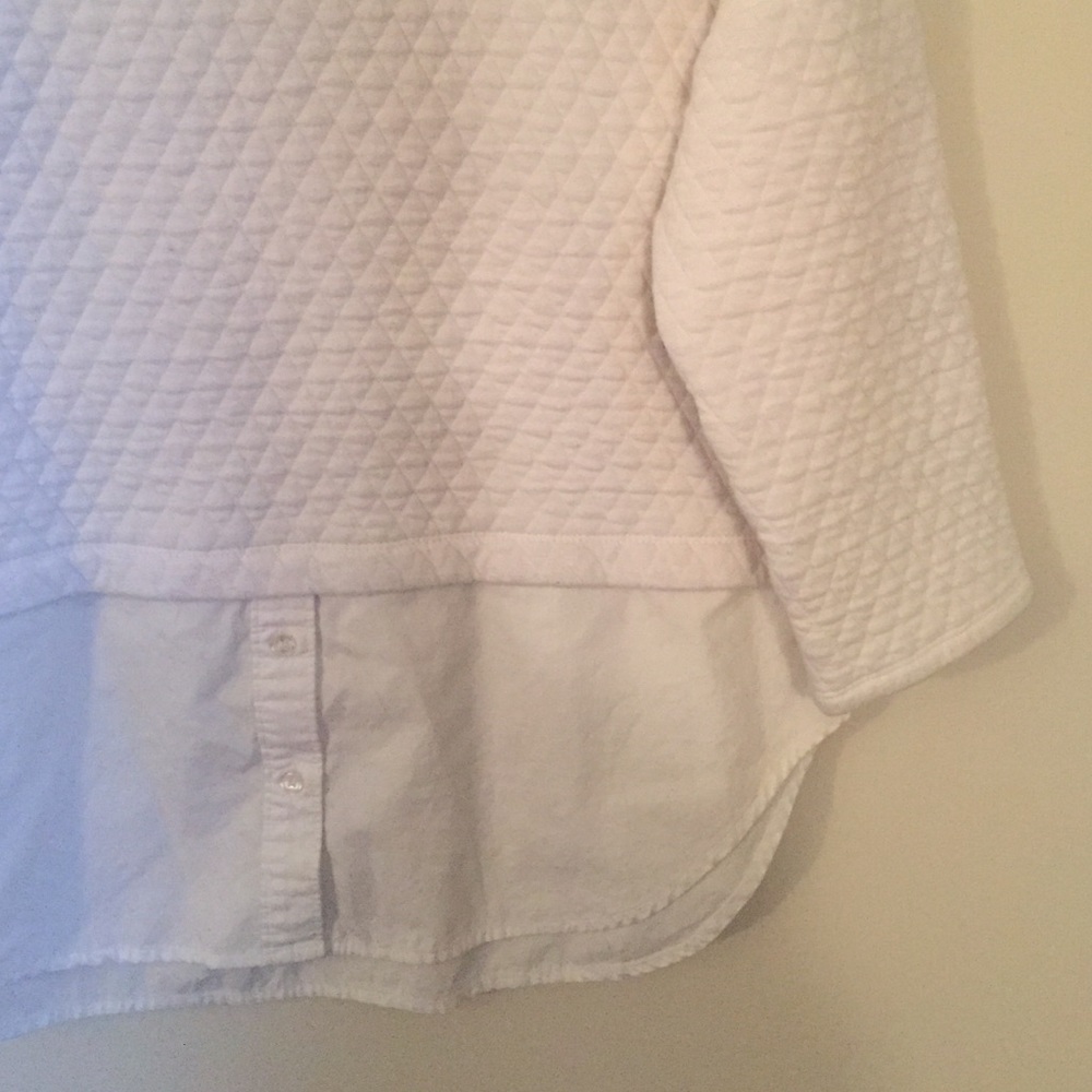 Loft white quilted layered sweater