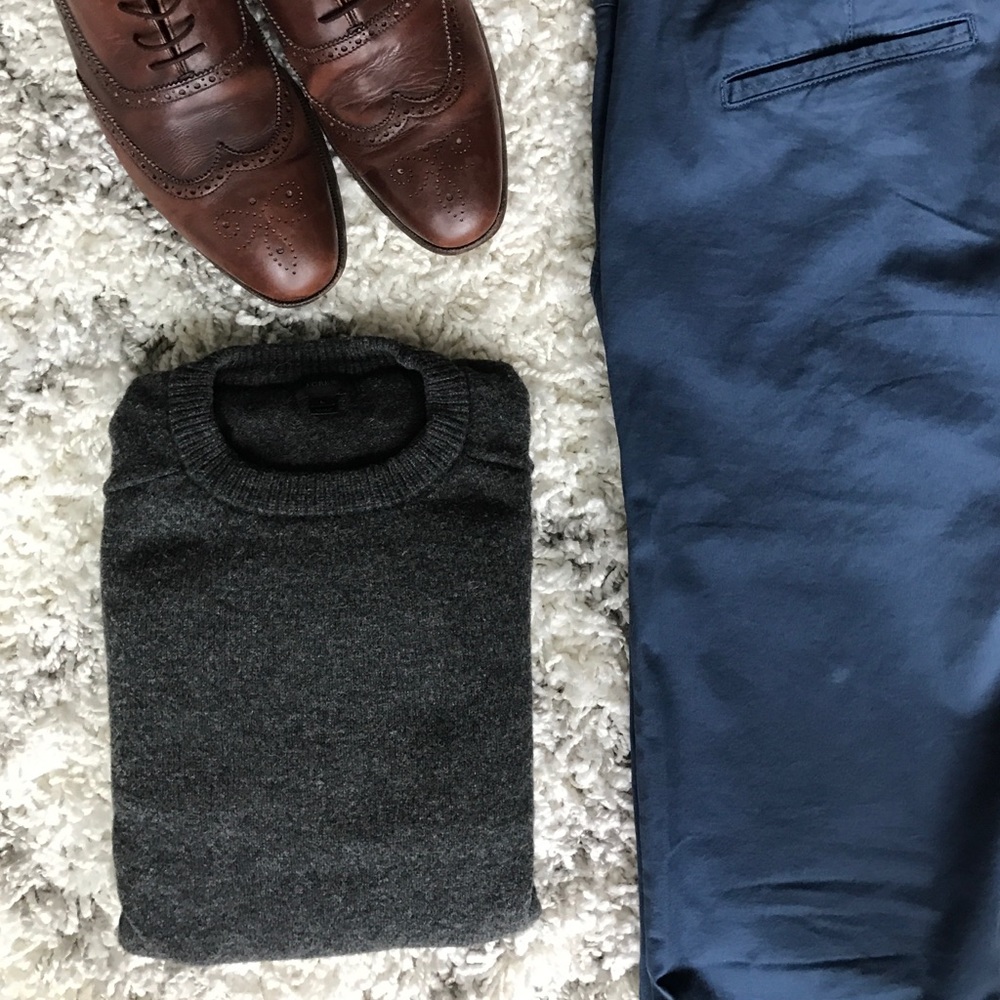 J.Crew Men's Dark Gray Lambswool Sweater