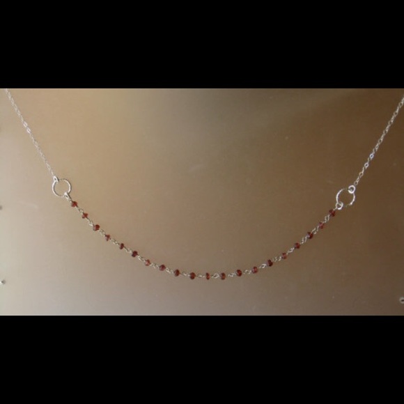 Garnet and Sterling Silver Necklace - Picture 1 of 1