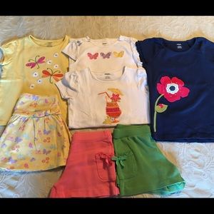 Lot of 7 - Gymboree tees, skort, shorts