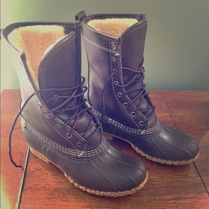 LL Bean boots 10 inch shearling lined
