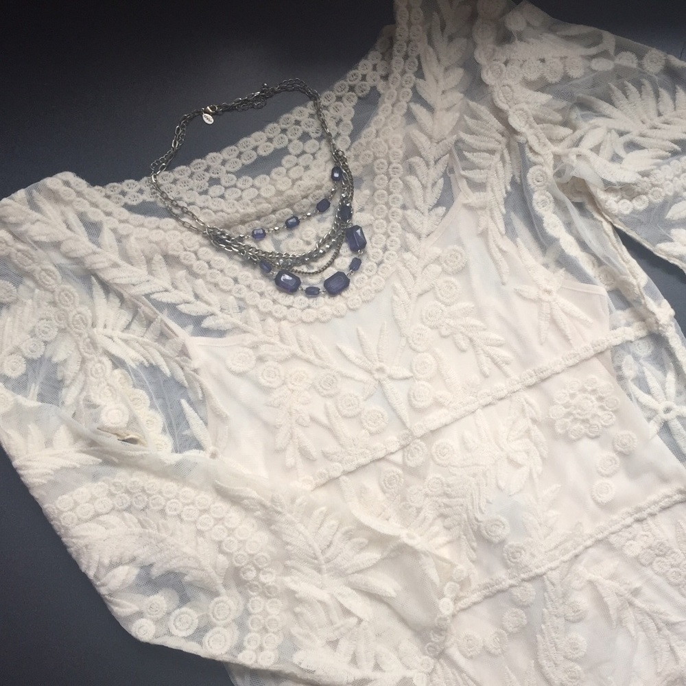 NWT Express white boho lace dress