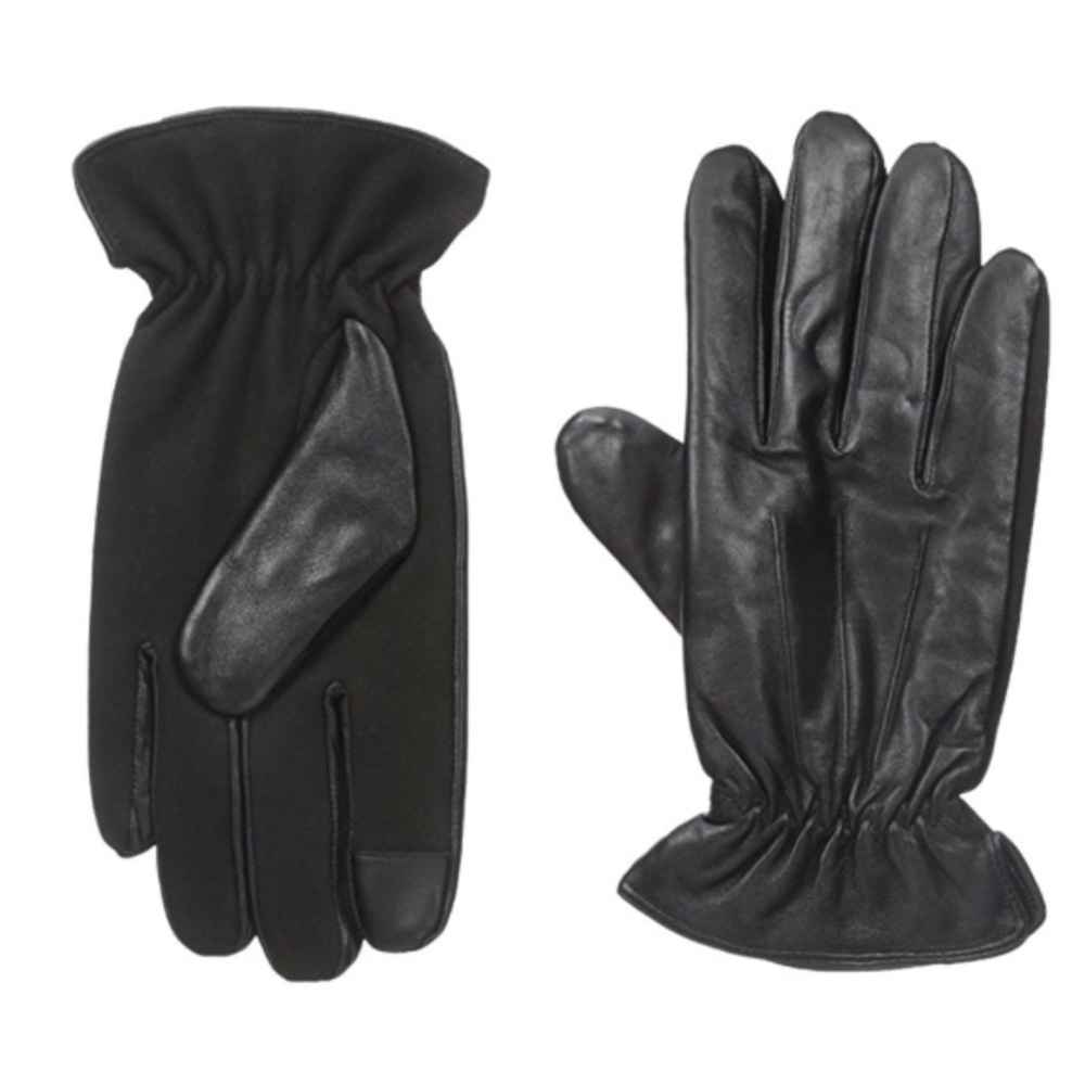 IZOD Men's Leather and Suede Touchscreen Gloves