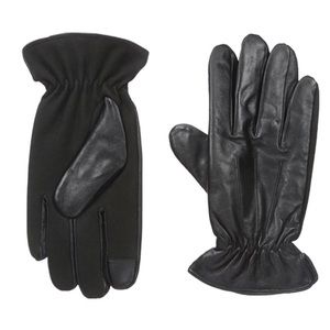 IZOD Men's Leather and Suede Touchscreen Gloves