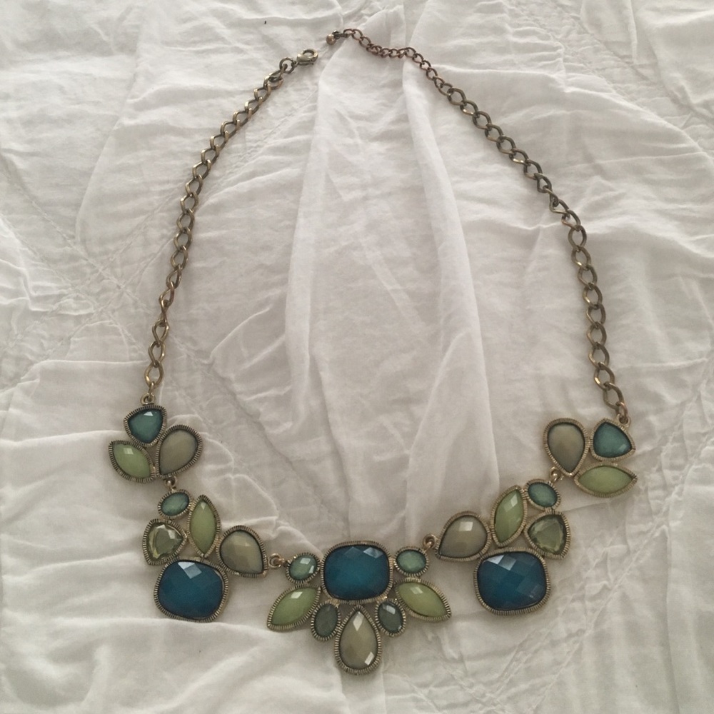 Blue and Green Statement Necklace