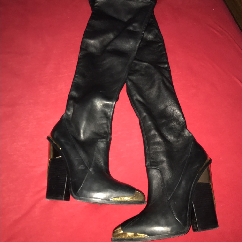 Versace thigh high boots