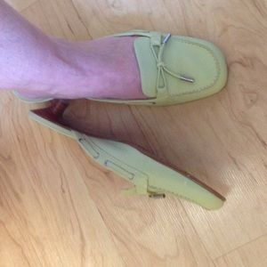 Lime Green Kitten Heels, Size 7.5