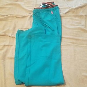 Turquoise Heartsoul scrub pants