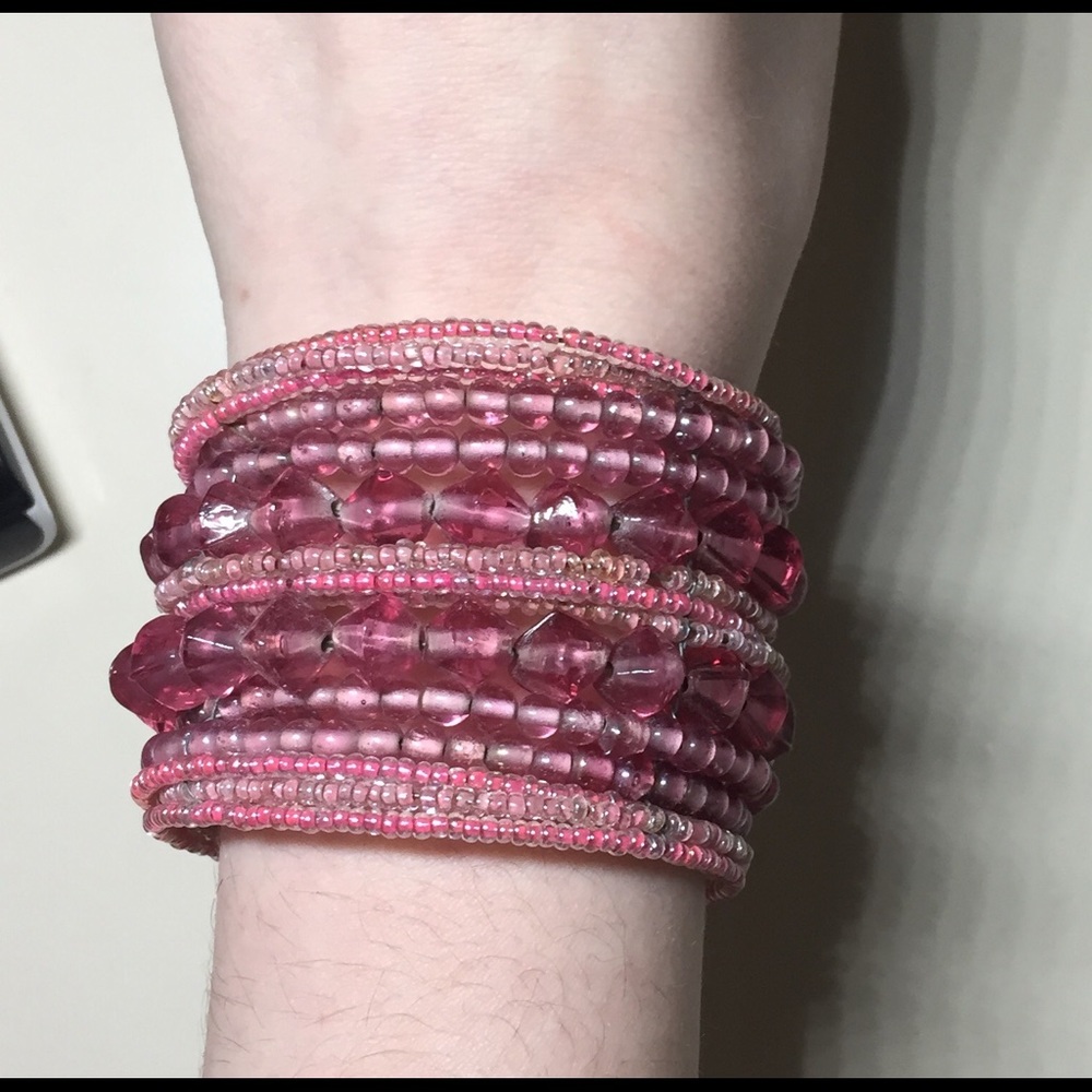 Stacked pink bangle
