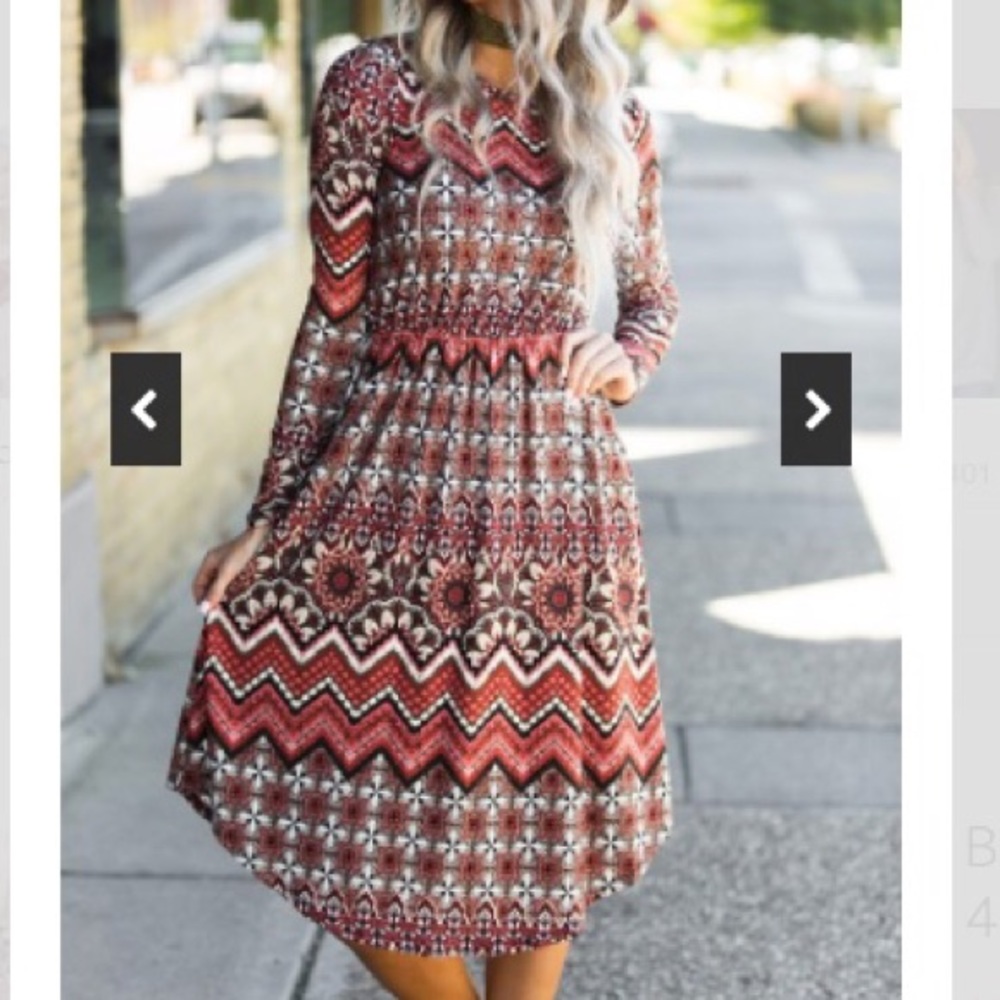 NEW boho cinched waist midi dress