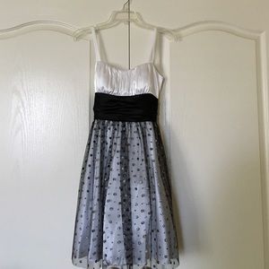 Blondie Nites Sparkly Black & White Dress