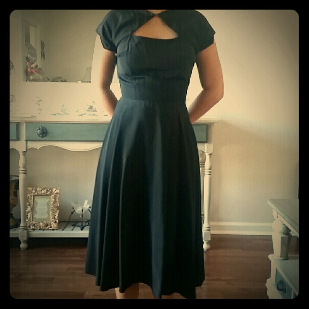 Stop Staring Black Swing Dress NWOT