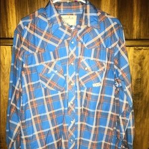Men's wrangler wrancher Pearl snap button plaid