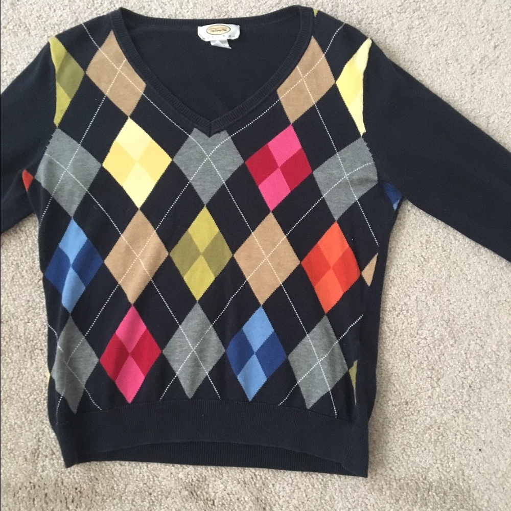 Rainbow Argyle Sweater