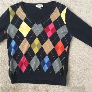 Rainbow Argyle Sweater