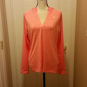 Under Armour orange pullover with hood size L