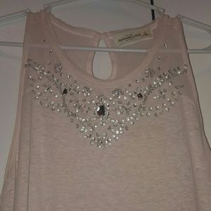 Light pink tank top with beads