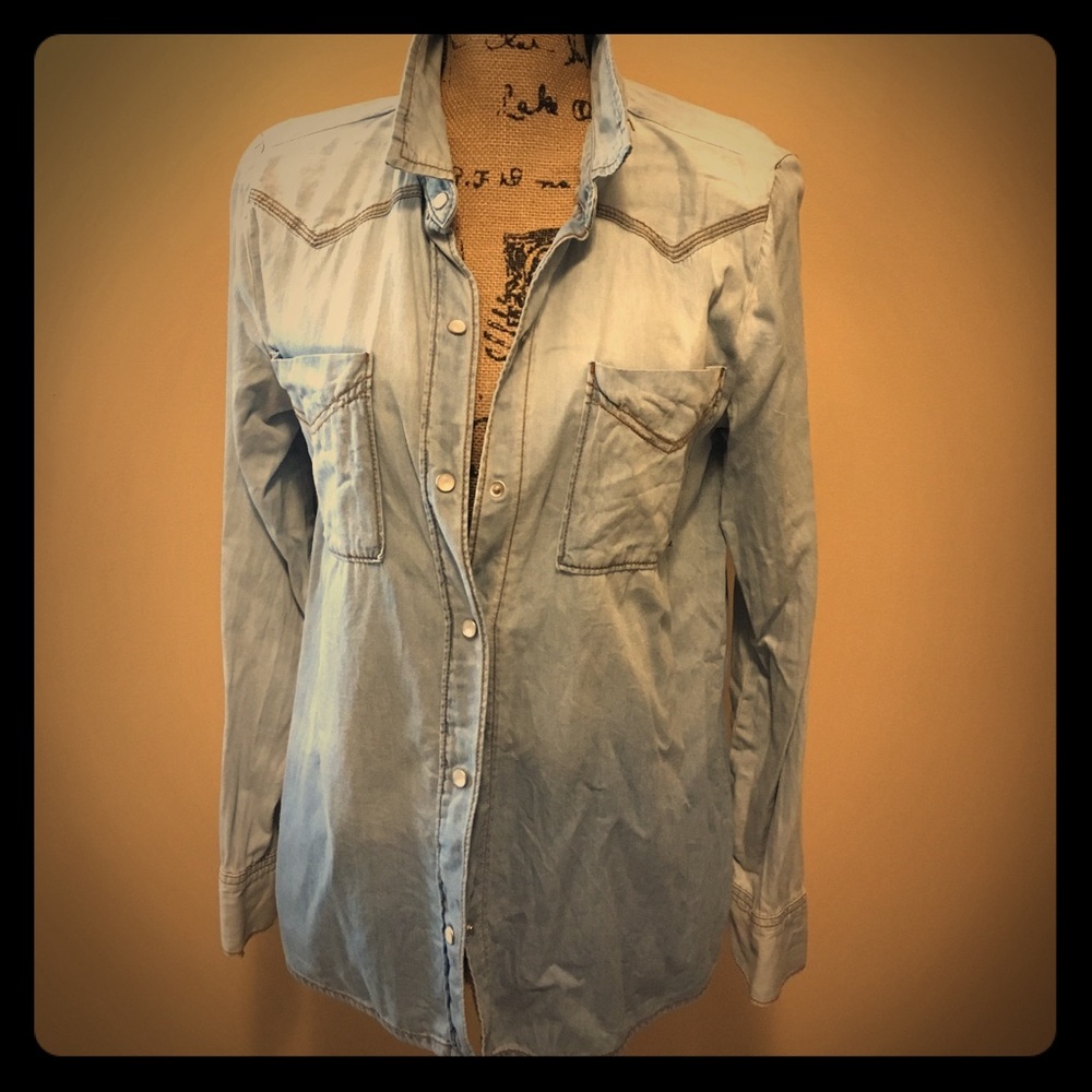 Soft denim button down shirt!