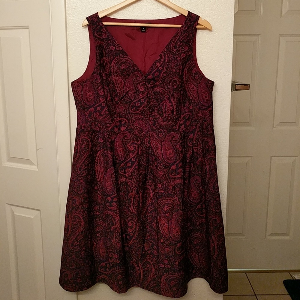 Purple/burgundy paisley print dress
