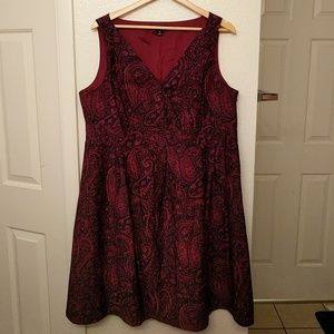 Purple/burgundy paisley print dress