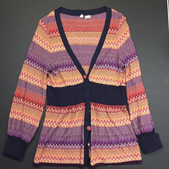 Anthropologie Moth Fiamma Chevron Cardigan - Picture 2 of 8