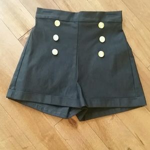 Stop Staring Black High Wasted Sailor Shorts