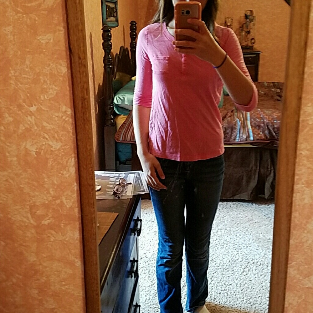 Girls pink button shirt