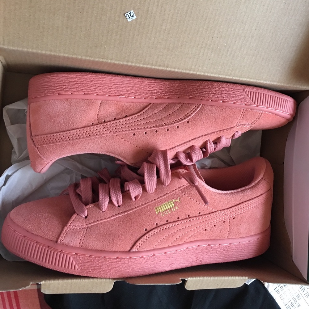 pink suede pumas