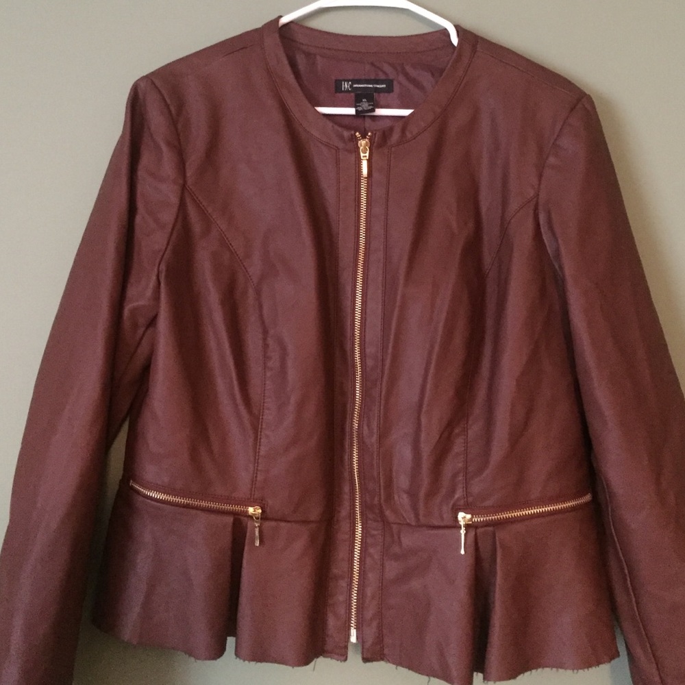 SALE!! INC Peplum Leather Jacket