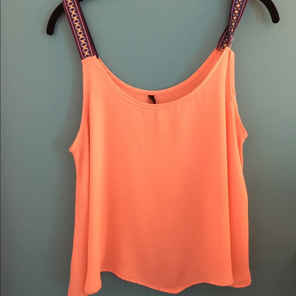 Bright Pink Aztec Trim Tank!