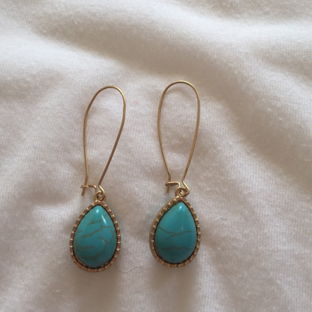 Turquoise and gold earrings