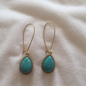 Turquoise and gold earrings