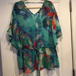 Silk print top