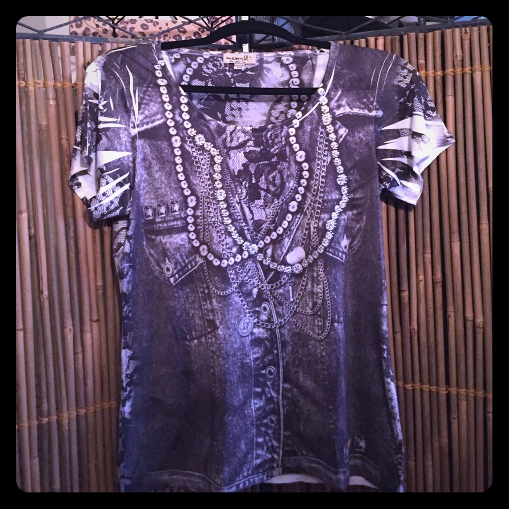 Denim Glam look Tee