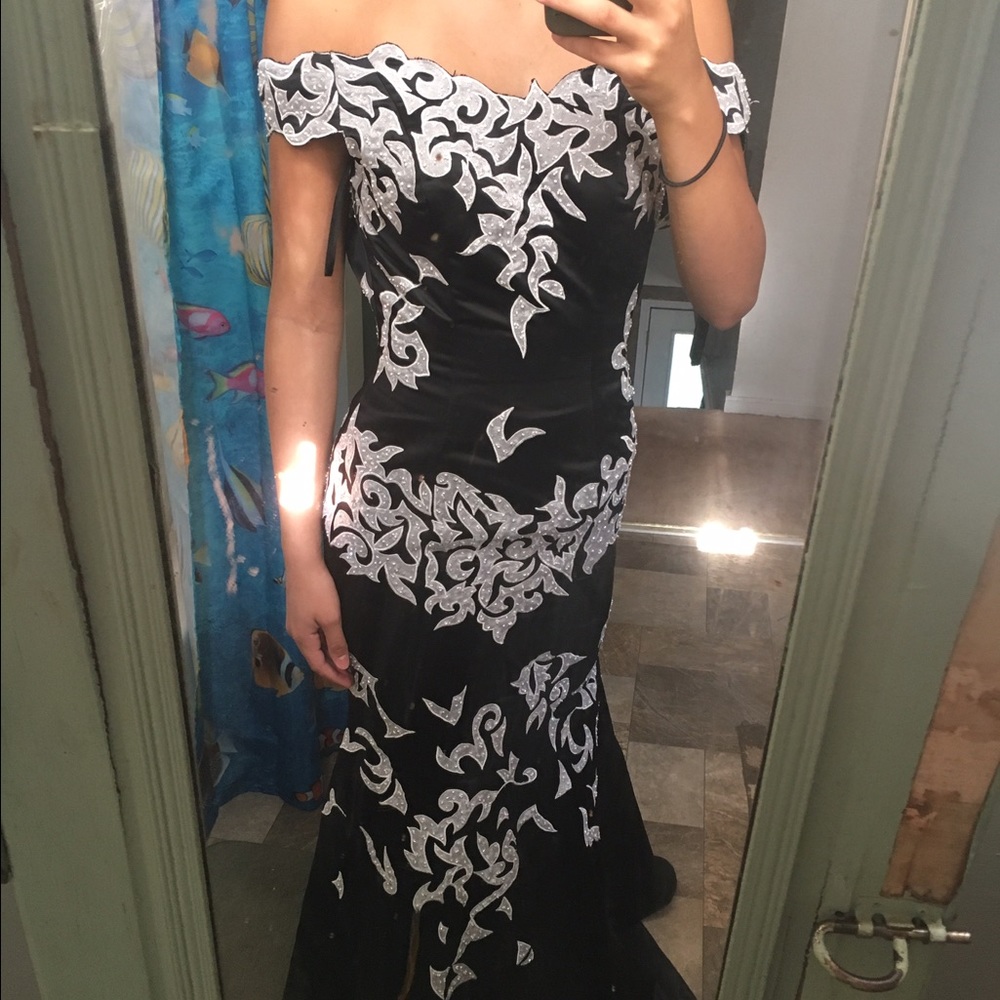 Black Off the shoulder prom or pageant dress