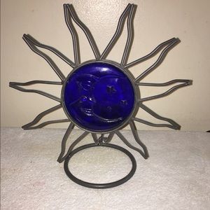 Blue moon candle holder