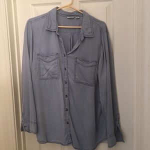 Soft button down light blue shirt.