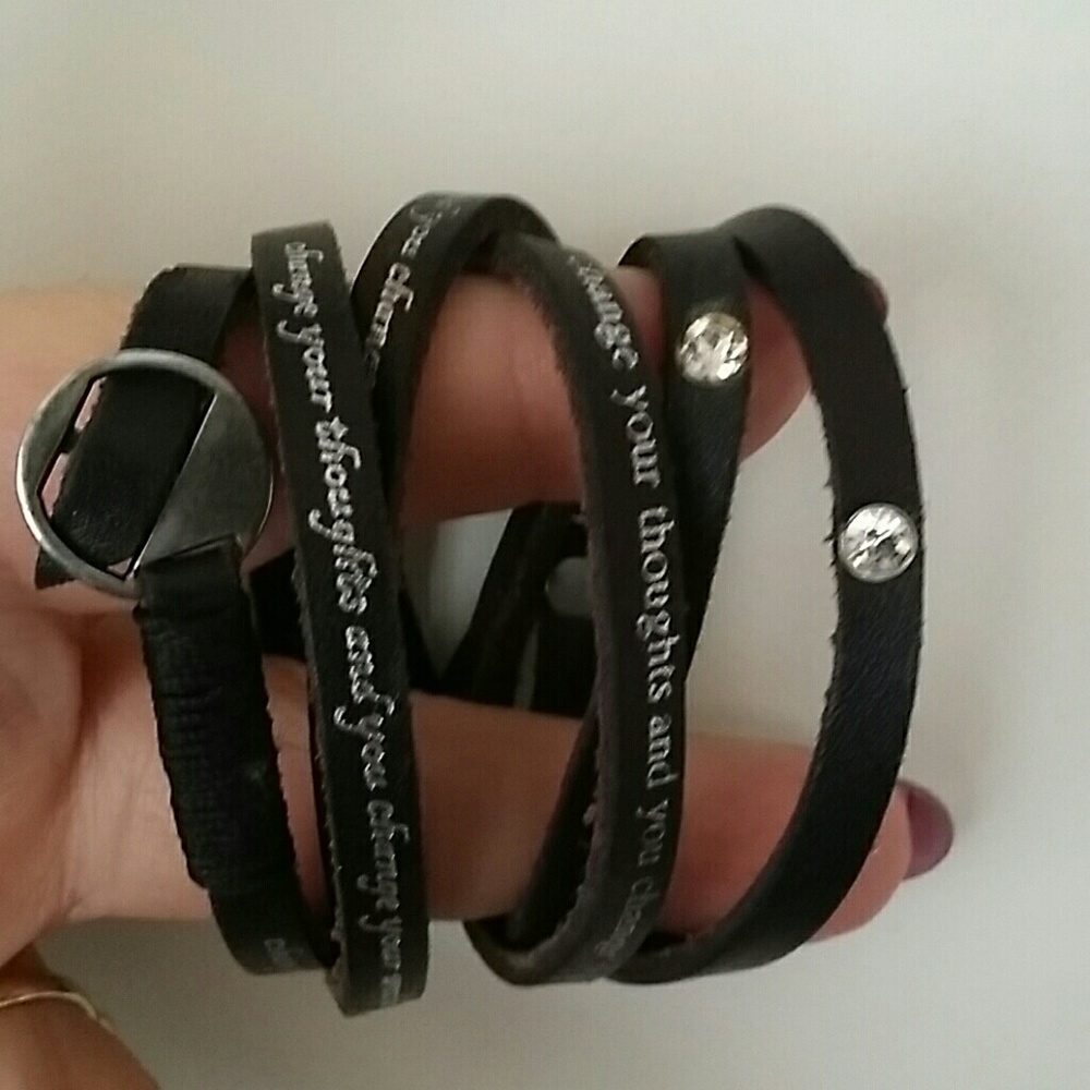Leather bracelet inscribed with...