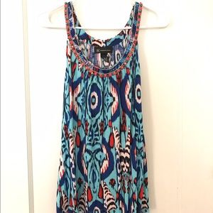 I.N.C ikat tank top with beaded detail