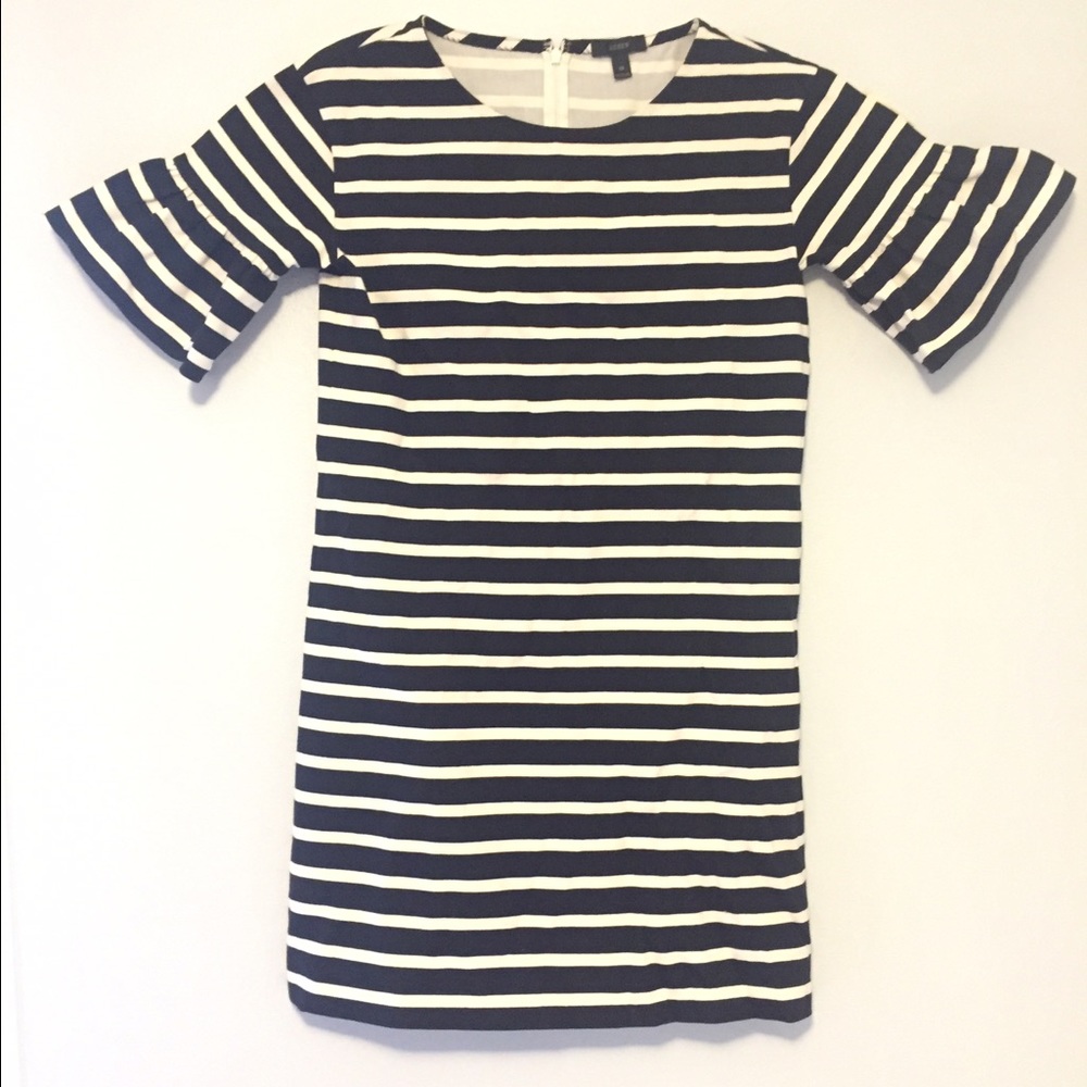J. Crew Ruffled Bell Sleeve Shift Dress