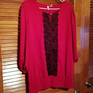Red and black blouse