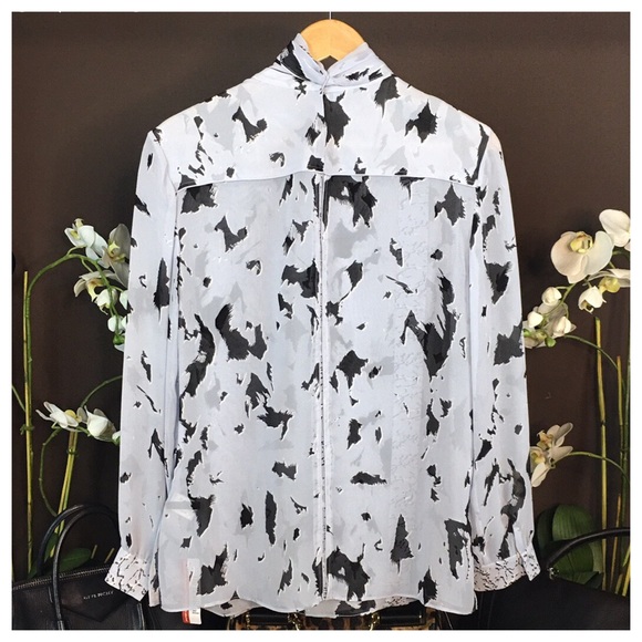 PROENZA SCHOULER BLUE SILK TOP - Picture 7 of 8