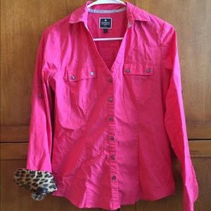 Express Hot Pink Button Down