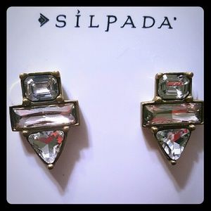 Silpada brass crystal earrings