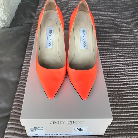 Jimmy Choo Abel Neon Flame s 6 sold out everywhere - Picture 1 of 2