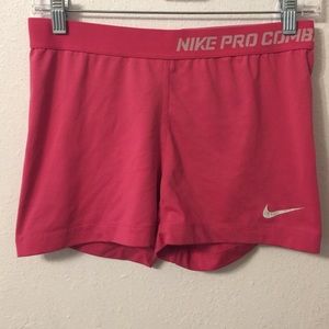 Hot Pink Nike Pros shorts