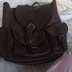 Vintage leather backpack - large