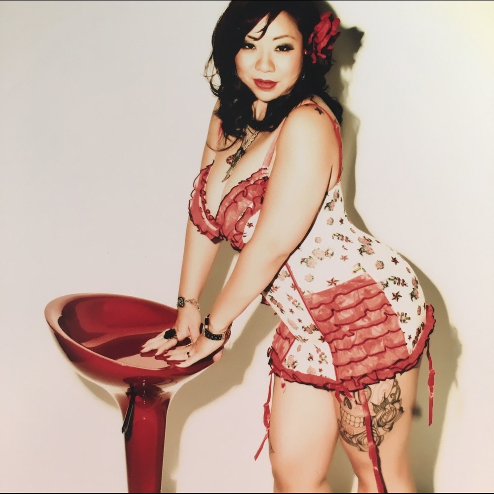 Torrid Tattoo Print Chemise Corset w/ Garters