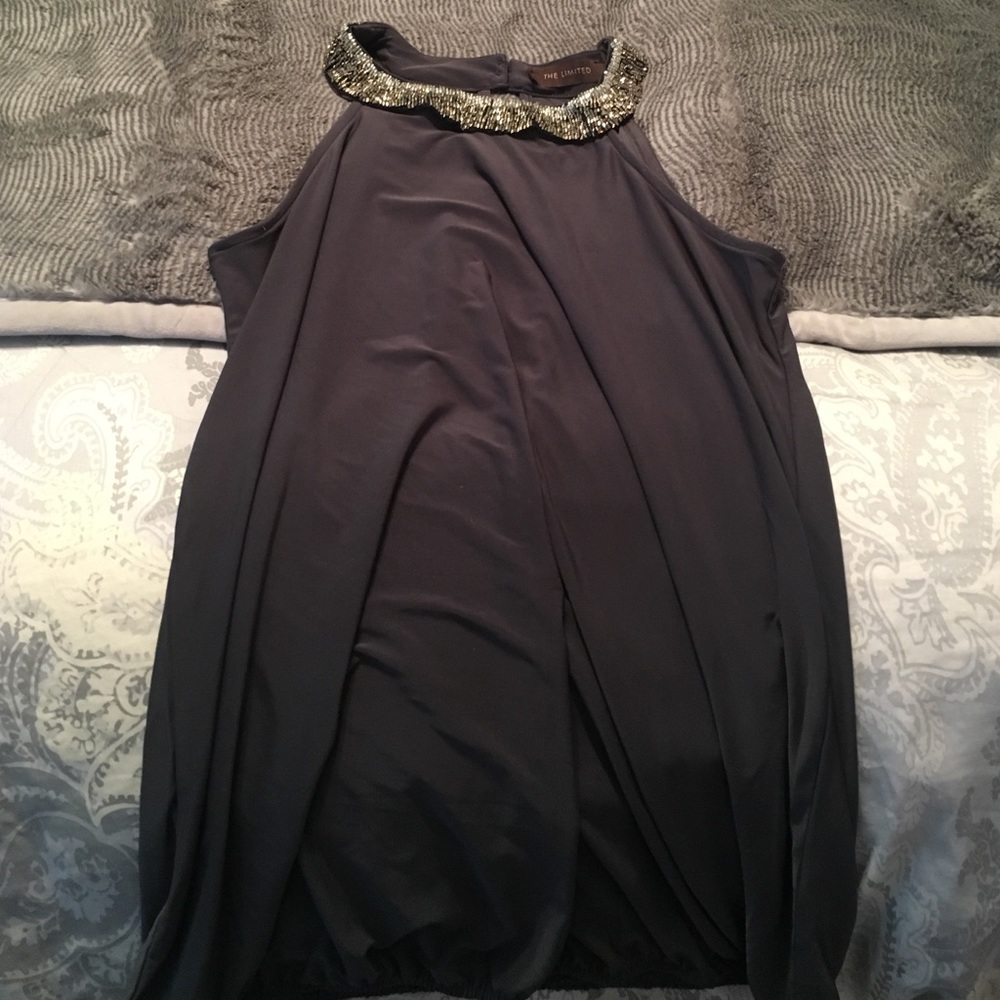 Limited dress tank with beaded neck xs