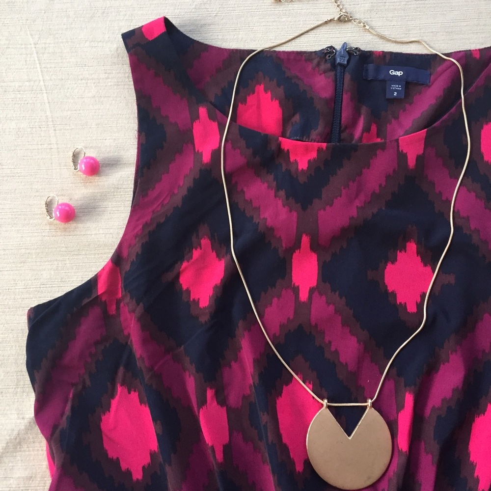 Gap • Hot pink ikat dress